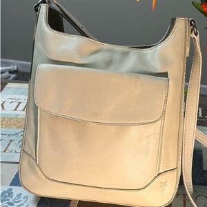Frye Cream Leather Shoulder Bag